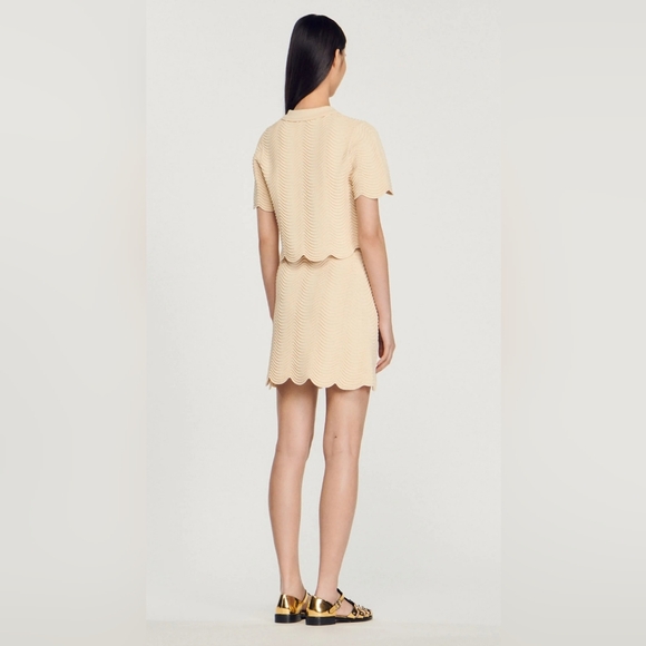 🇫🇷NWT Sandro Knit Scallop Skirt - Picture 3 of 9